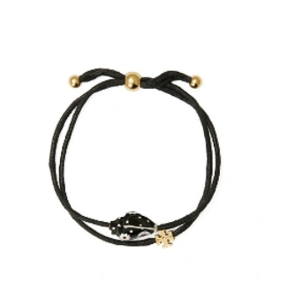 Tory Burch Shell Slider Bracelet In Tory Gold Black Multi - Picture 6 of 6